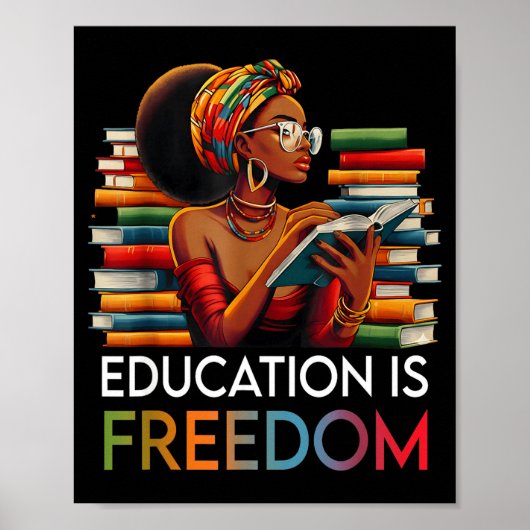 Education Is Dom Black Teacher Books Black History Poster (Voorkant)