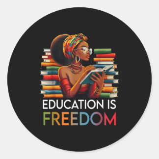 Education Is Dom Black Teacher Books Black History Ronde Sticker