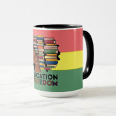 Education Is Freedom Afro Profile Design Mok (Voorkant rechts)