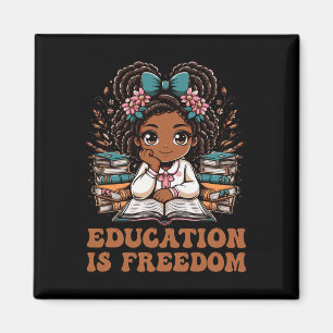 Education Is Freedom Boek Lezer Black History Maan Magneet