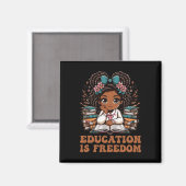 Education Is Freedom Book Reader Black History Mon Magneet (Voorkant / Achterkant)