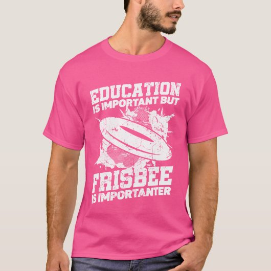 Education Is Important But Sports Ultimate Frisbee T-shirt (Voorkant)