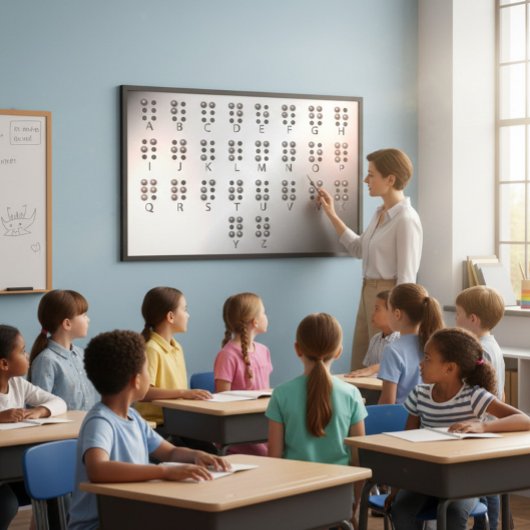 Educational Poster with Braille Alphabet