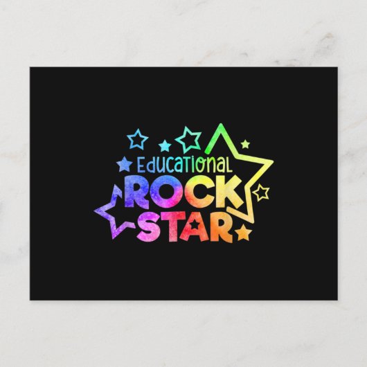 EDUCATIONELE ROCKSTAR Funny Teacher Quote Terug na Briefkaart (Voorkant)