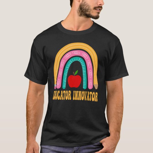 Educator Innovator Rainbow Cute Back To School App T-shirt (Voorkant)