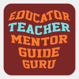 EDUCATOR-LERENMENTOR GURU VIERKANTE STICKER