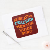 EDUCATOR-LERENMENTOR GURU VIERKANTE STICKER (Envelop)