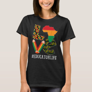 Educator Liefdeskaart Afro-Amerikaans Zwart Geschi T-shirt