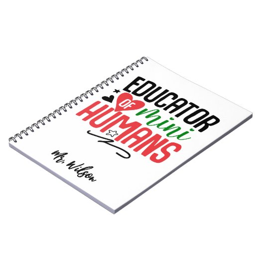 Educator of Mini Humans Notebook – Funny Teacher  Notitieboek (Linkerzijde)