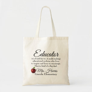 Educator Rock Star Custom Tote Bag