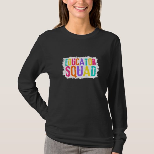Educator Squad Colorful Paint Brush T-shirt (Voorkant)