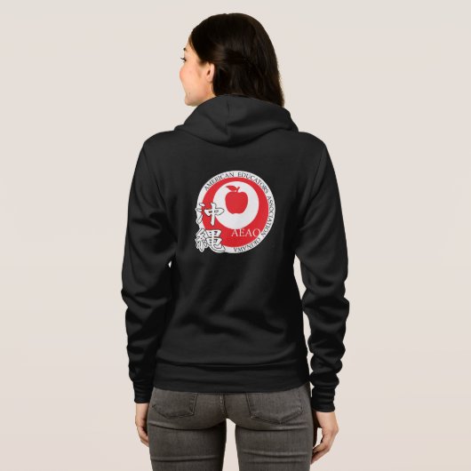 Educator Vrouwen Voorste Zip Sweatshirt (zwart) (Achterkant volledig)