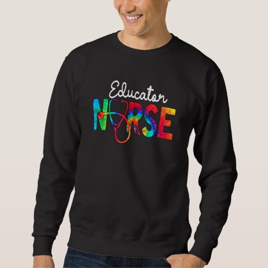 Educator Zurse Squad Watercol Love Stethoscoop Rn Trui (Voorkant)