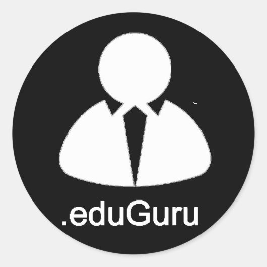 .eduGuru Sticker, tekst (zwart) Ronde Sticker (Voorkant)