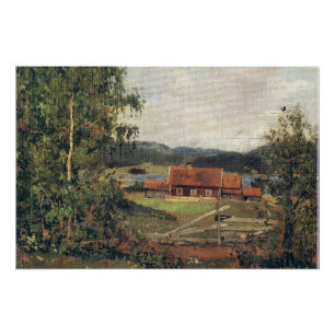 Edvar Munch - Landschap. Maridalen van Oslo. Perfect Poster