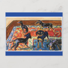 Edvard Munch, 5 Puppies op tapijten Briefkaart