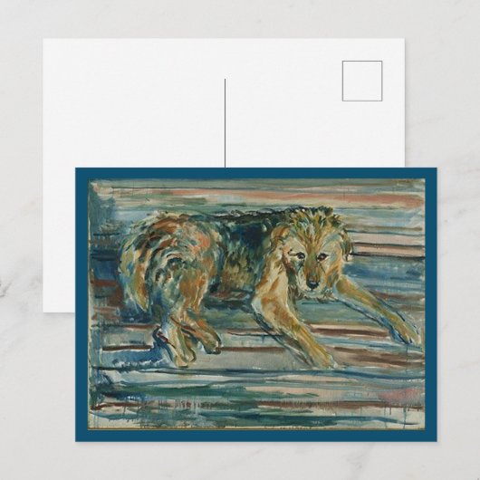 Edvard Munch, Airedale Terrier, schilderen Briefkaart (Voorkant / Achterkant)