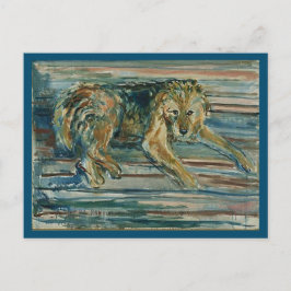 Edvard Munch, Airedale Terrier, schilderen Briefkaart