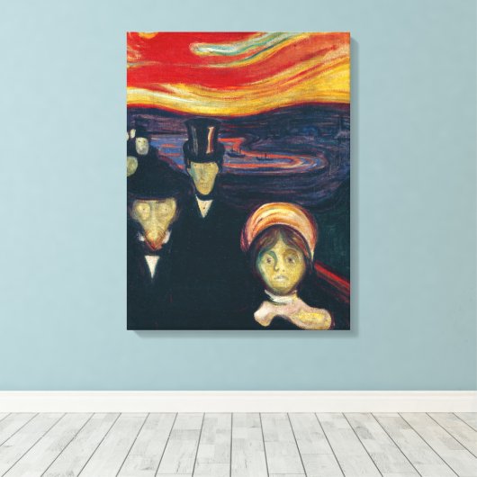 Edvard Munch - Angst Canvas Afdruk (Insitu (Houten vloer))