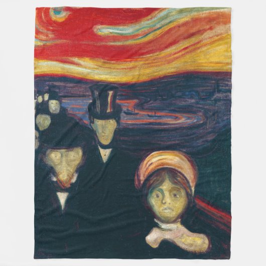 Edvard Munch - Angst Fleece Deken (Voorkant)