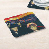 Edvard Munch - Angst Kartonnen Onderzetters (Schuin)