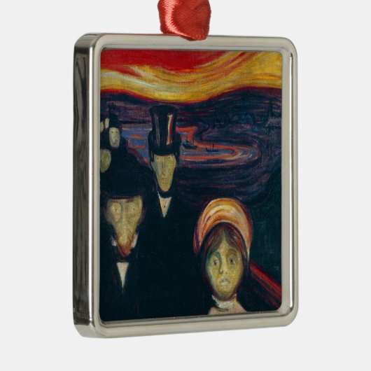 Edvard Munch - Angst Metalen Ornament (Rechts)