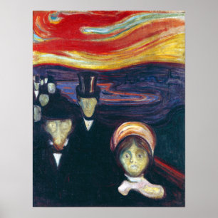 Edvard Munch Angst Poster