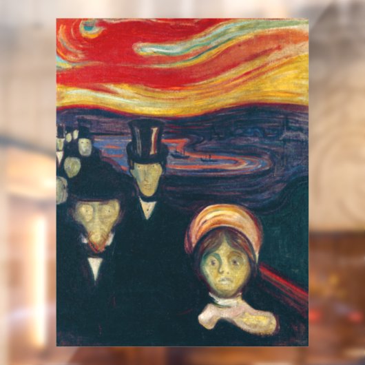 Edvard Munch - Angst Raamsticker (Vel 2)