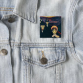 Edvard Munch - Angst Vierkante Button 5,1 Cm (In situ)