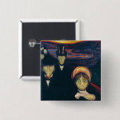 Edvard Munch - Angst Vierkante Button 5,1 Cm (Voorkant /achterkant)