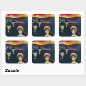 Edvard Munch - Angst Vierkante Sticker (Vel)