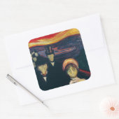 Edvard Munch - Angst Vierkante Sticker (Envelop)