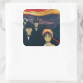 Edvard Munch - Angst Vierkante Sticker (Tas)