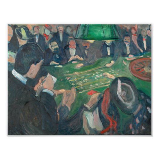 Edvard Munch - bij de Roulette lijst Foto Afdruk (Voorkant)