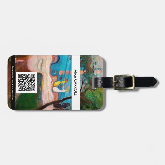 Edvard Munch - Dans on the Beach - QR-code Bagagelabel (Voorkant horizontaal)