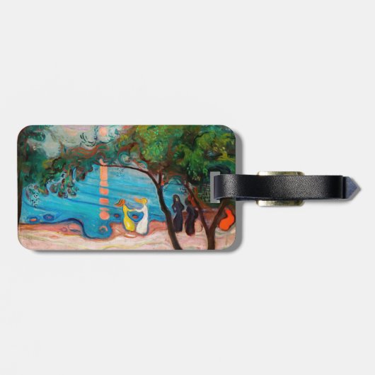 Edvard Munch - Dans on the Beach - QR-code Bagagelabel (Achterkant horizontaal)