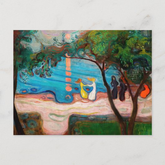 Edvard Munch - Dans op het strand Briefkaart (Voorkant)