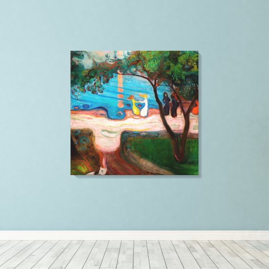 Edvard Munch - Dans op het strand Canvas Afdruk (Insitu (Houten vloer))