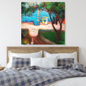 Edvard Munch - Dans op het strand Canvas Afdruk (Insitu (Slaapkamer))