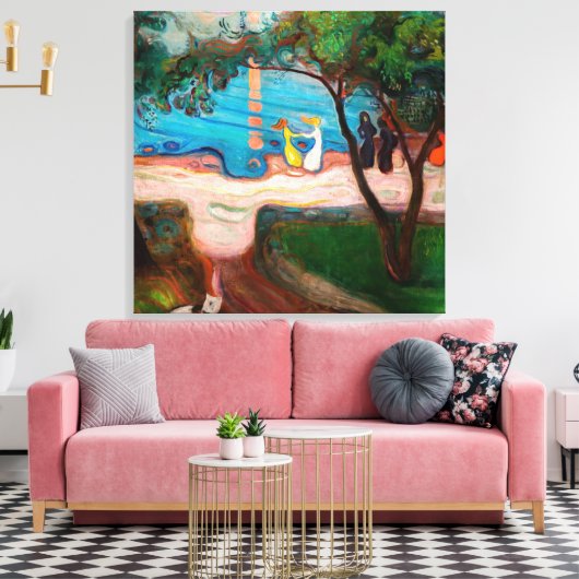 Edvard Munch - Dans op het strand Canvas Afdruk (Insitu (Woonkamer))