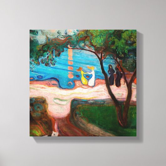 Edvard Munch - Dans op het strand Canvas Afdruk (Voorkant)