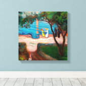 Edvard Munch - Dans op het strand Canvas Afdruk (Insitu (Houten vloer))