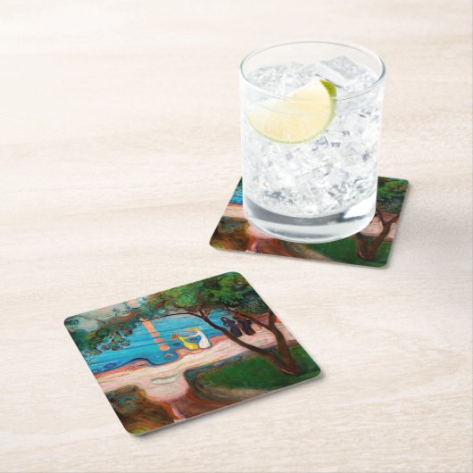 Edvard Munch - Dans op het strand Kartonnen Onderzetters (Insitu)