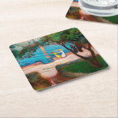 Edvard Munch - Dans op het strand Kartonnen Onderzetters (Schuin)