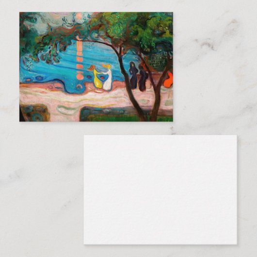 Edvard Munch - Dans op het strand Notitiekaartje (Voorkant / Achterkant)