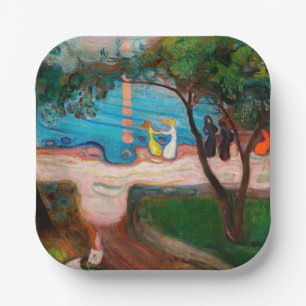 Edvard Munch - Dans op het strand Papieren Bordje
