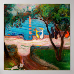 Edvard Munch - Dans op het strand Poster