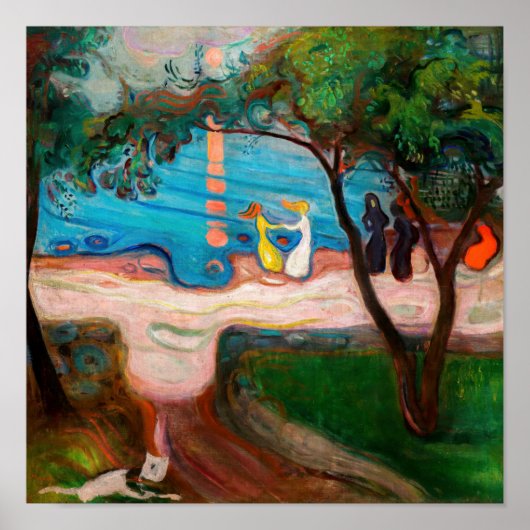 Edvard Munch - Dans op het strand Poster (Voorkant)