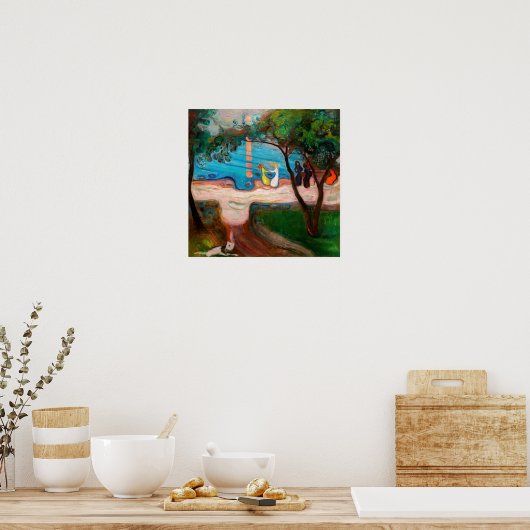 Edvard Munch - Dans op het strand Poster (Keuken)