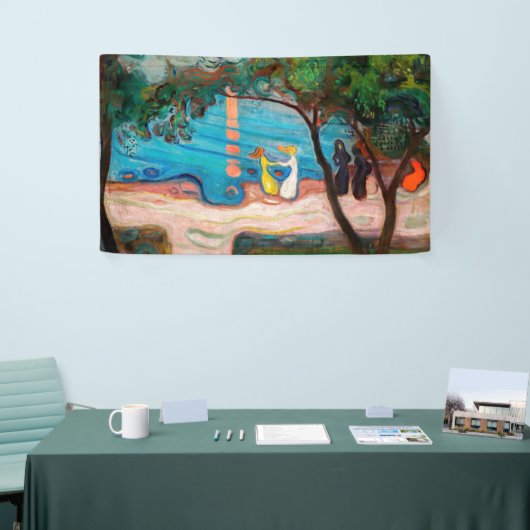 Edvard Munch - Dans op het strand Spandoek (Beurs)